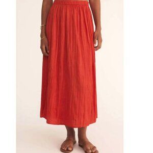 NEW Z SUPPLY nicoline crinkle midi skirt in cabana red